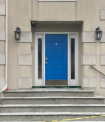 Finished entrance with new concrete steps