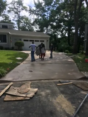 Concrete walkway installation